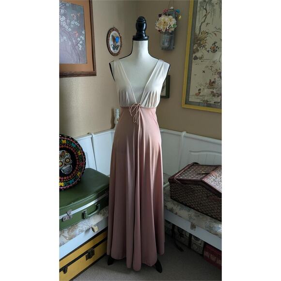 Vintage 1960s/1970s Saramae Lingerie Deep V Slip Dress - Picture 1 of 5